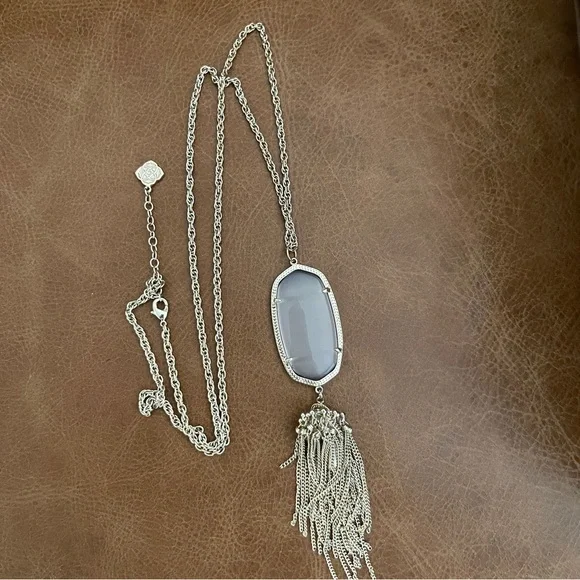 Kendra Scott Rayne Necklace with slate stone and gold - Picture 2 of 4